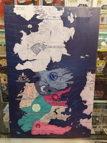 Cuadro Game Of Thrones Mapas En Tela Pvc 60x40