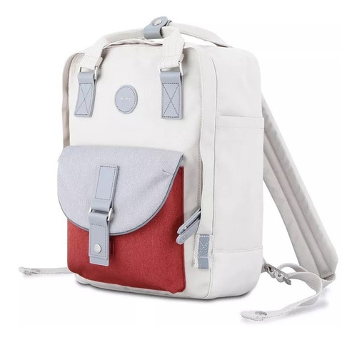 Mochila Himawari Mod 201 - Blanco - Gris - Rojo - Oslo.uy