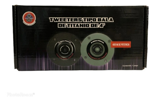 Par Tweeter Bala Titanio Aluminio 4 Pulgadas 400w Negro
