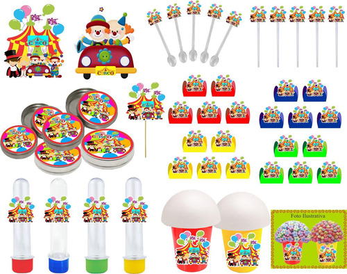 Kit Festa Infantil Circo 143 Peças (20 Pessoas)