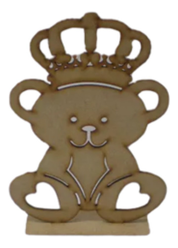 20 Centro Mesa Urso Ursinho Coroa Rei Principe Festa Mdf 3mm