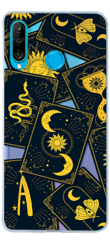 Funda Para Huawei Cartas Tarot Personalizada Con Tu Inicial
