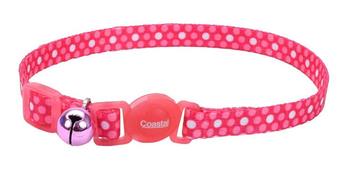 Collar Ajustable Gato Coastal Safe Cat Breakaway Pink Dots