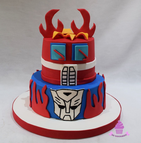 Torta Transformers - Mesa Dulce Tematica 30 Personas 2 Pisos