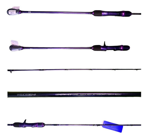 Caña Williamson de 6,3 pulgadas, pe4, 2 puntos, 400 g, rollo lento, color morado
