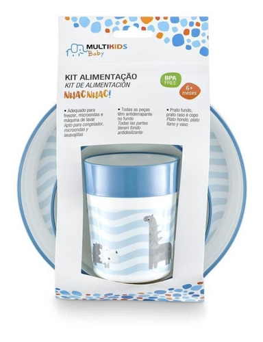 Set De Alimentacion Vaso / Platos Dinos Multikids Bb1112