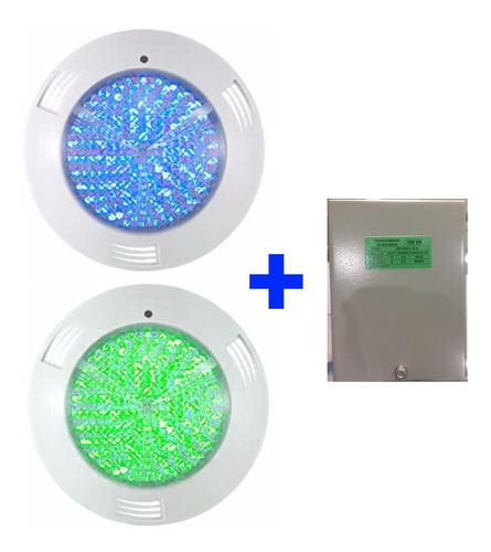 2 Lampara Plana Led Rgb 18w/12v Colores + Transformador 100w