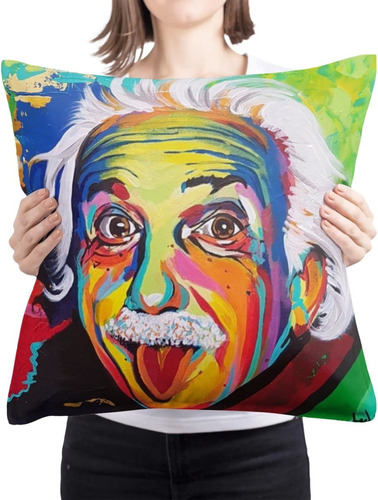 Cojin Decorativo Albert Einstein Diseño Abstracto 50x50cm