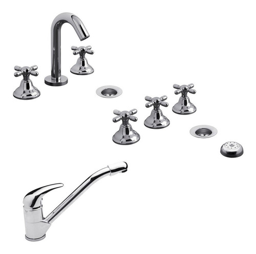 Griferia Fv Newport Lavatorio Bidet + Cocina Kansas Cs6362 *