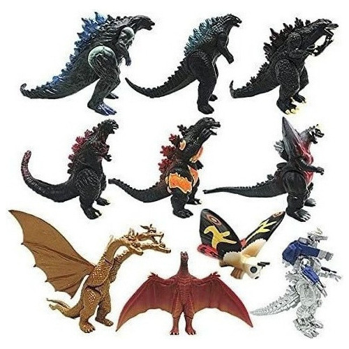 10 Piezas Mini Godzilla Dinosaurio Juguete Juegos Niños