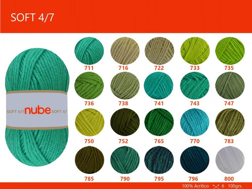 Imagen 5 de 7 de Hilado Nube Soft 4/7 X 1 Ovillo - 100 Grs. Por Color