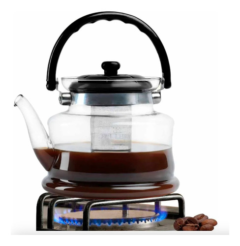 Tetera Cafetera Con Infusor De Borosilicato Vidrio