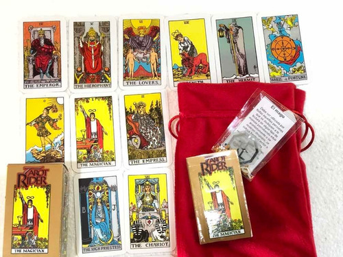 Tarot Rider Mini + Morral + Amuleto + Instructivo 8cm