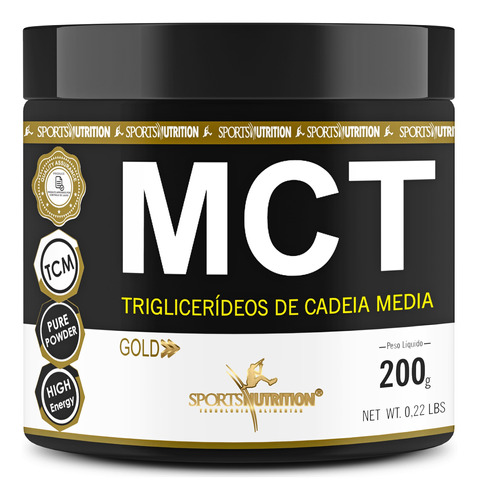 Mct Gold 100% Puro Low Carb Tcm Em Pó C8 E C10 Alta Absorção - 200g