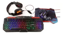 Comprar Kit Teclado Gamer 4 En 1 Halion Poseidon Ha-850c Multimedia Teclado Negro