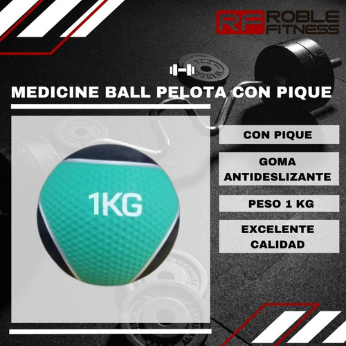 Imagen 4 de 8 de Pelota Medicinal Medicine Ball Con Pique De 1 Kg Yoga