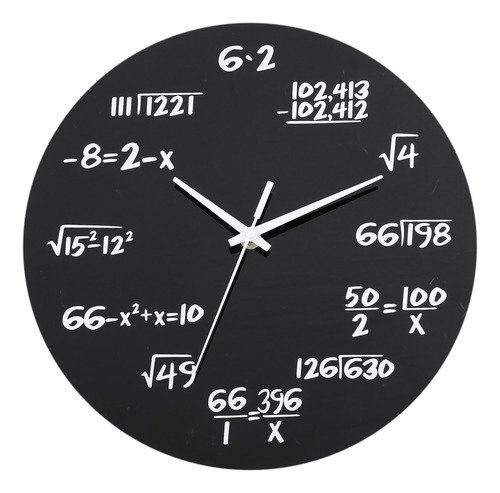 Reloj De Pared Grande Negro Mathematics Silent Math Equation