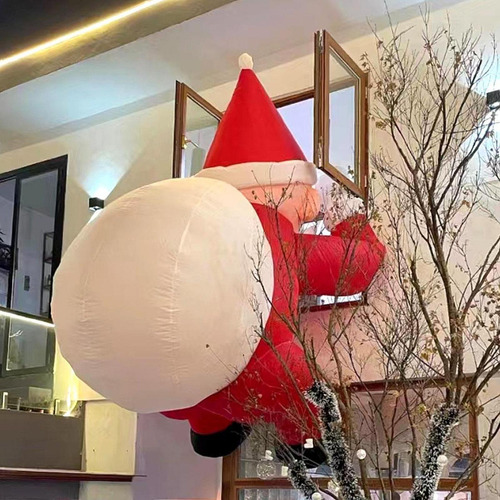 Papá Noel Inflable Grande Para Colgar De Navidad De 6,56