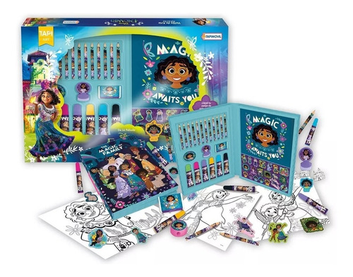 Imagen 5 de 9 de Valija De Arte Escolar C/ Stickers Estuche Disney Encanto Ed