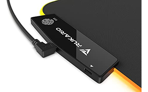 Rukario Mousepad Rgb | 15 Modos De Luz | Microfibra Suave Y