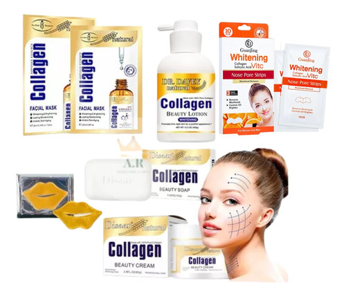 Pack Colageno Mascarilla Crema Serum Jabón Loción