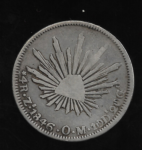 Mexico  4 Reales 1846 Zs-om Plata Mb