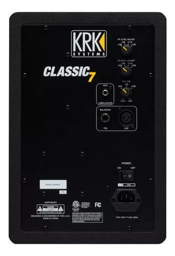 Krk Cl7g3 Monitor Systems Classic 7 Activo X Unidad Color Negro