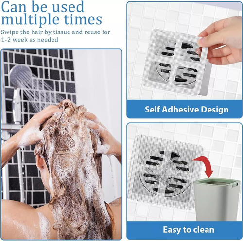 100 Pcs Filtros Desechables, Colector De Pelos,baño Y Cocina