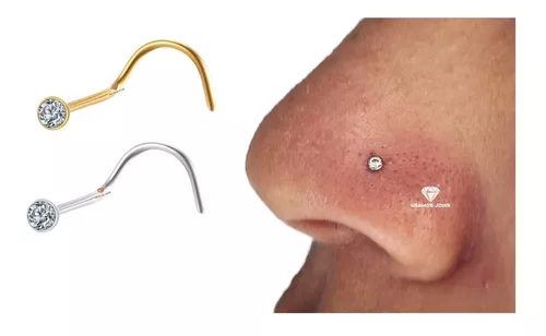 Piercing De Nariz Nostril Com Pedra Aço Cirurgico