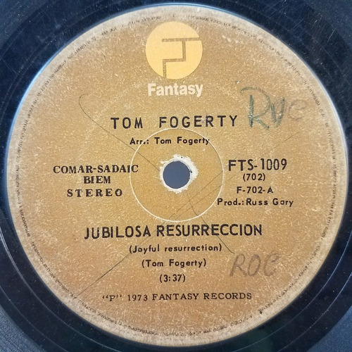 Tom Fogerty Jubilosa Resurreccion - Creedence  Simple Vinilo