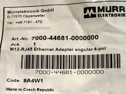 Murr Elektronik 7000-44681-0000000 M12-rj45 Ethernet Ada Ccf