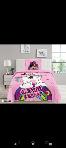 Cubrecama Quilt Minnie Plaza Y Media+ Funda Almohada Minni