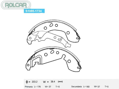 Imagen 1 de 2 de Balata Trasero Tambor Semi Metalica Logan 1.6 L 2015-2017