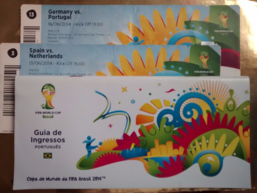 02 Ingressos +guia Copa 2014 Germany Portugal Spain Souvenir