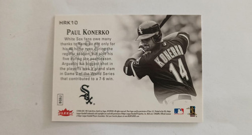 2006 Fleer Ultra Hrk10 Pual Konerko Home Run Kings Baseball (Usado)