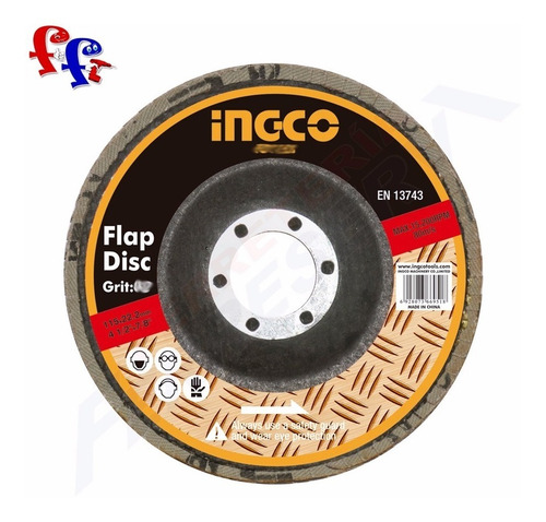Ff Disco Desbaste Flap 4 ½'' Amoladora Grano 40 Ingco Fd1151