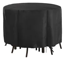 Comprar Funda Redonda Para Mesa Y Silla De Patio 185 X 110 Cm Negra