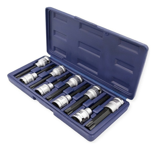 Set Llave Tubo Punta Torx Bremen Enc 1/2 Largos 9pz 5779 Dgm Color Gris