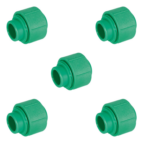 Kit 5x União Simples 20 Mm Ppr P/ Água Quente E Fria Amanco