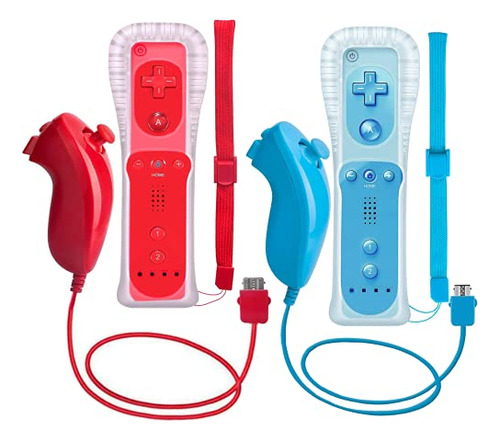 2 Paquetes De Controlador Y Nunchuck Para Wii Y Wii U, Gamep