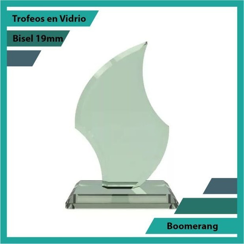 Trofeos En Vidrio Forma Boomerang