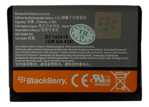 Bateria F-s1 Para Blackberry Torch 9800 9810 Sin Blister