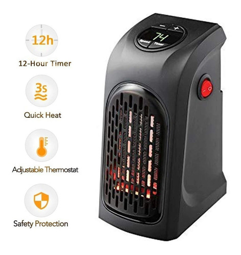 Imagen 2 de 10 de Calefactor Electrico 400w Calefactor Termoventilador Portati