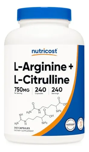 Complejo De L-arginina L-citrulina Nutricost 750 Mg,