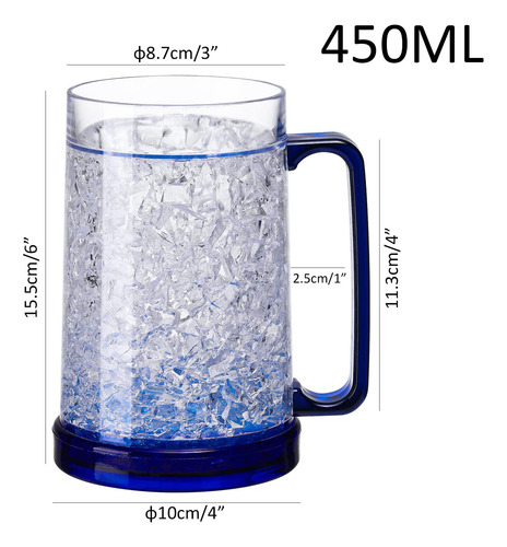 Juego De 4 Tazas De Hielo De Gel Doble Pared Blanco Negro Rojo Y Azul Nombre Del Diseño