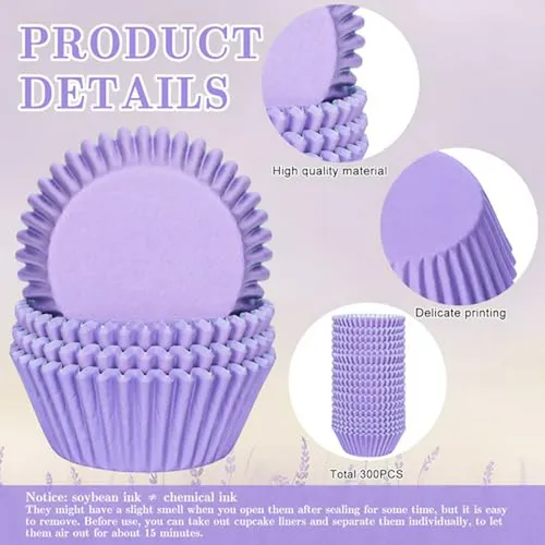 Forros De Cupcakes Morados Whaline: 300 Piezas