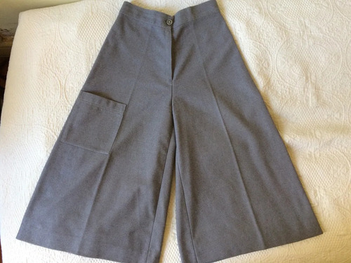 Pollera Pantalón De Lana Gris