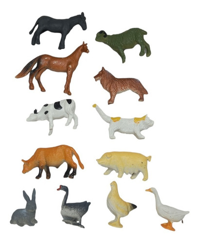 Set De 12 Mini Animales De Granja Surtidos