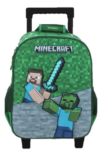 Mochila Minecraft Kinder Con Carro Vs1483