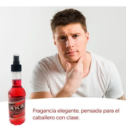 4x4 Loción Después De Afeitar Rojo Metálico After Shave300ml